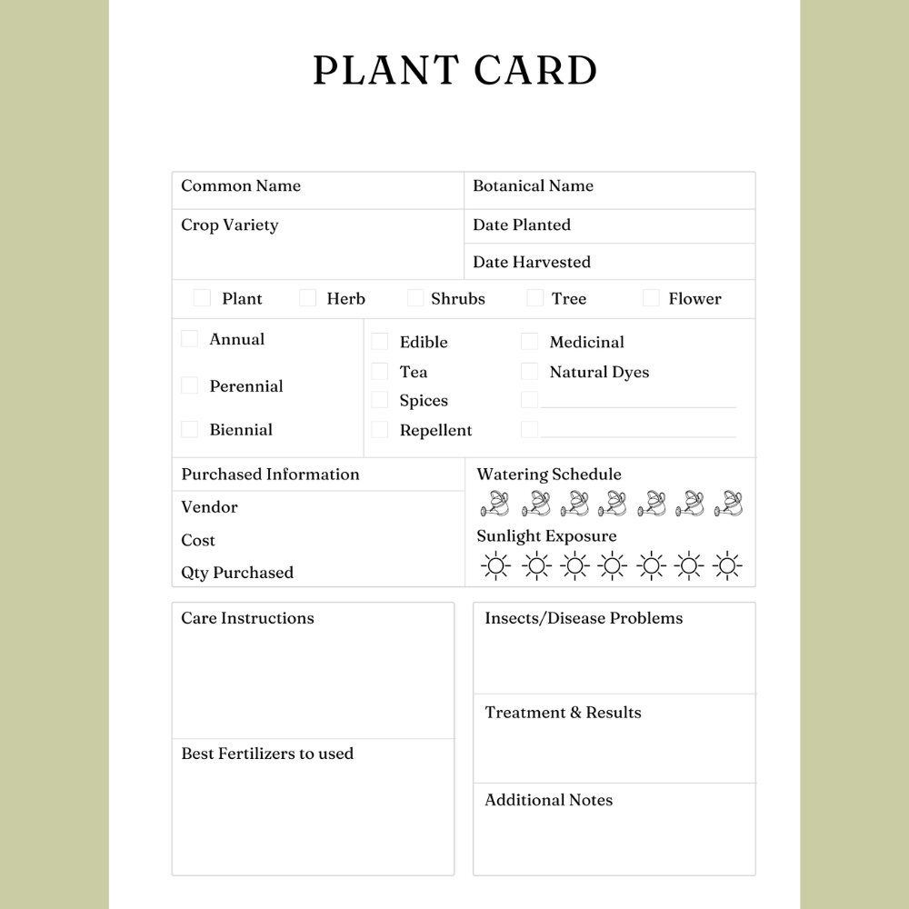 Printable Season Garden Planner - 40 Pages