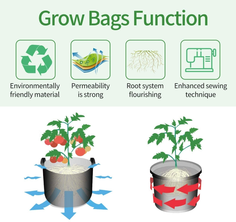 Vegetable Grow Bags Black